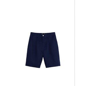 ZARA LINEN TEXTURED BERMUDA SHORTS BLUE SIZE 31 9909/456/405